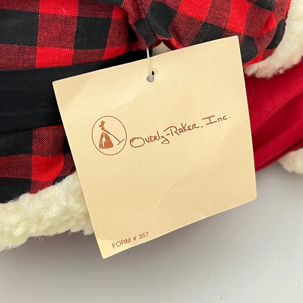 Overly-Raker Santa Claus Doll  Red Buffalo Plaid Vintage 1993 Plush 19